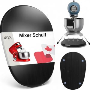 Ibyx Bamboe Schuifplank - Krasvrije Onderzetter met Wieltjes voor Koffiezetapparaat, Airfryer & Espressomachine - Keuken Organizer
