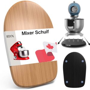 Ibyx Bamboe Schuifplank - Krasvrije Onderzetter met Wieltjes voor Koffiezetapparaat, Airfryer & Espressomachine - Keuken Organizer