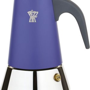 Italiaans koffiezetapparaat - PEZZETTI - STEELEXPRESS - Roestvrij staal - 6 kopjes - Geschikt voor alle kookplaten inclusief inductie - Indigoblauw