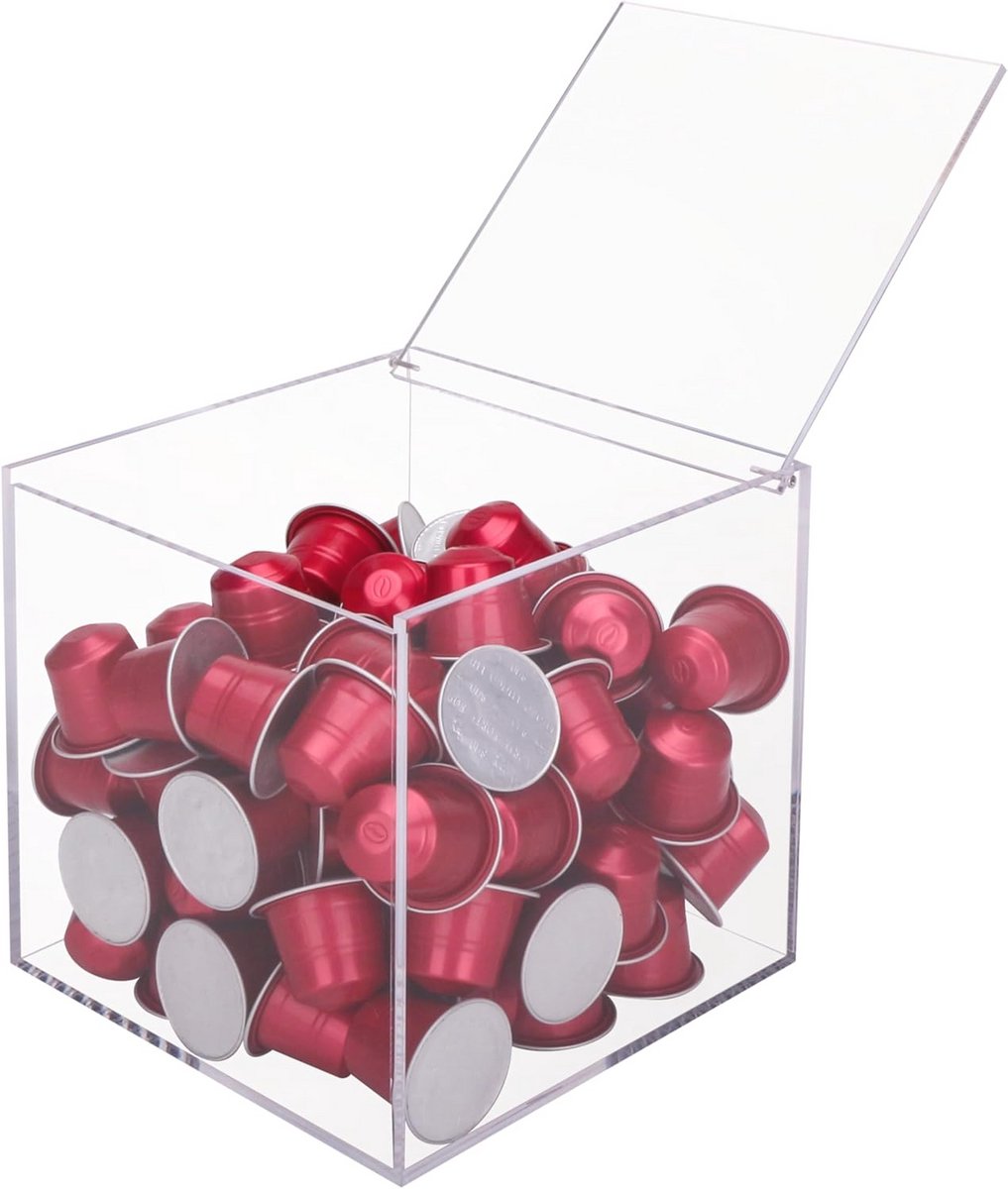 Koffiecapsule Organiser Cube 15cm - Transparante Houders voor Koffiepods - Multifunctionele Opbergoplossing