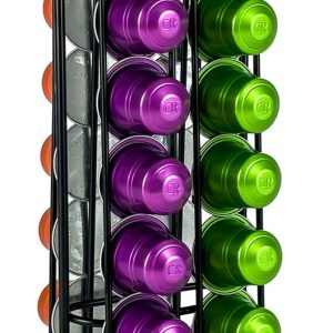 Koffiecapsule houder - Koffiecup houder - Cuphouder - Geschikt voor Nespresso cups - RVS - Zwart