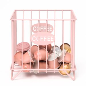 Koffiecups houder - Capsulehouder nespresso - Capsulehouder dolce gusto - ijzer - Koffiehouder roze