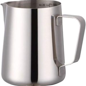 Melkopschuimkan - Maatverdeling aan de binnenkant, Opschuimkan, Koffiekan perfect voor espressomachines, Melkopschuimbeker van roestvrij staal voor Latte Art (600 ml)