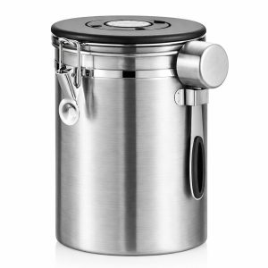 My Green Deal - RVS Koffie Bewaarbus 1,8L Zilver - Koffie Bewaarpot - Koffieblik - Luchtdichte Koffie Bewaarbus - Met Versheidsventiel