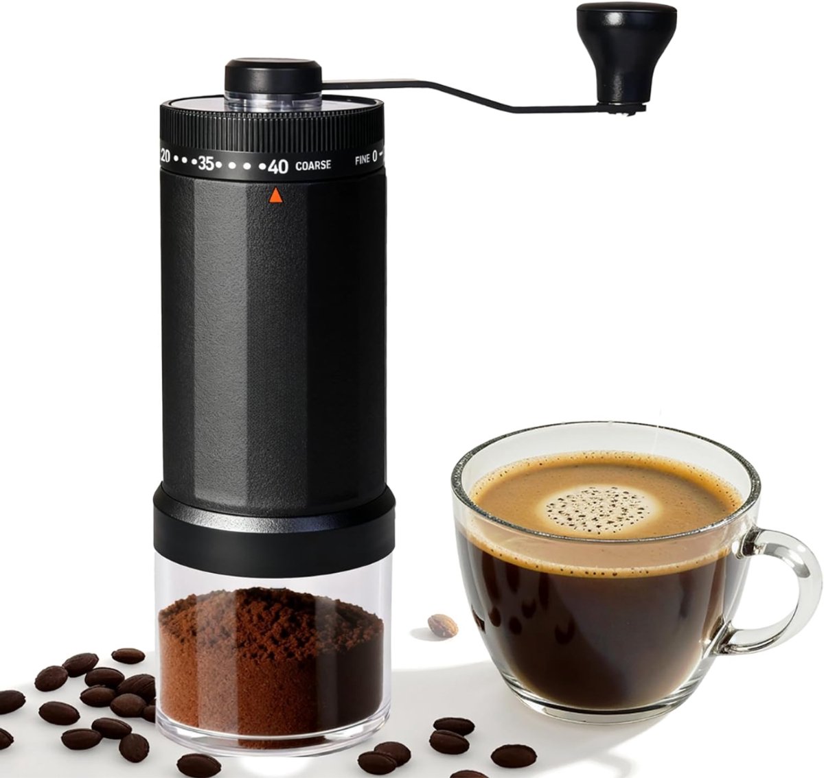 Nexvo® Coffee Grinder - Coffee Molen - Koffie Grinder - 40 Standen - Zwart - 14cm x 7cm x 20cm
