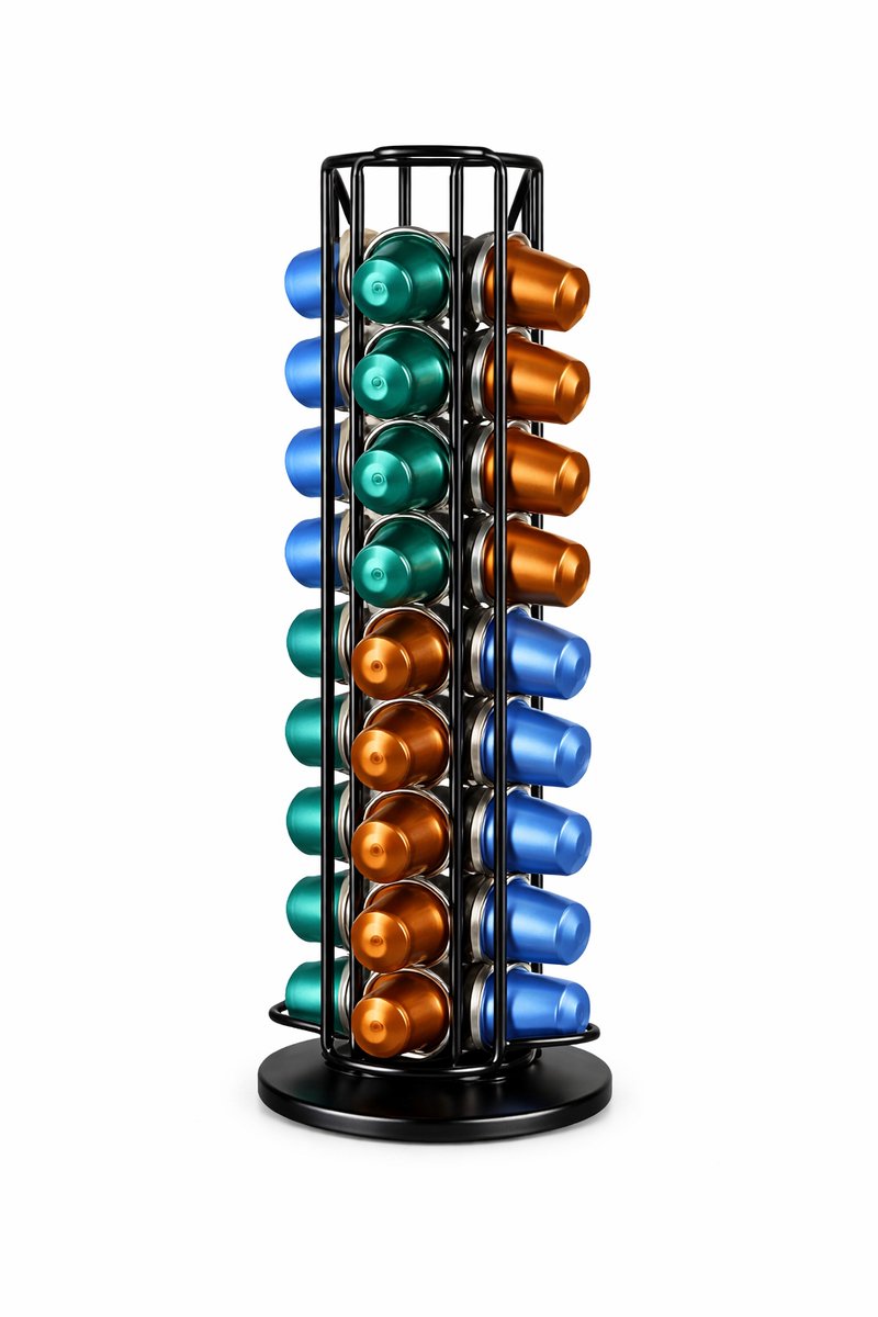 Prestara Capsulehouder 40 Cups - Geschikt voor Nespresso Original - Koffiecups Houder - Metaal - Zwart