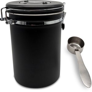 Purepeak Koffie Bewaarblik - Koffieblik - Koffiebus - Voorraadbus Koffie - Zwart