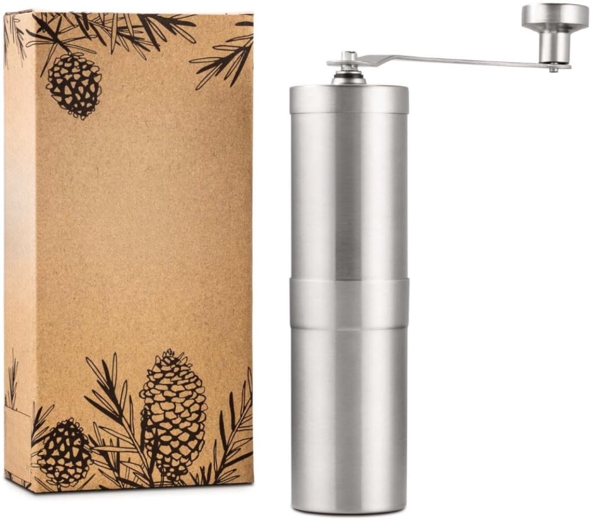 Quvo® Coffee Grinder - Coffee Molen - Koffie Grinder - 35 Gram - Zilver - 5cm x 5cm x 18cm