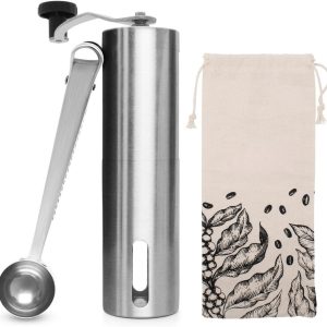 REN® Coffee Grinder - Moka Pot - Koffiemolens - 40 gram capaciteit - 120 watt motor - Zilver - 45cm x 45cm x 175cm