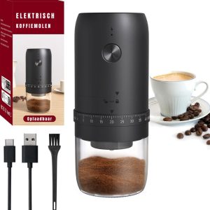 REN® Coffee Grinder - Moka Pot - Koffiemolens - inhoud 50 g - 180 W - Zwart - 8cm x 8cm x 19cm
