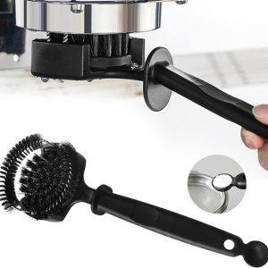 Reinigingsborstel voor espressomachines - Reinigingsborstel - 58mm Reinigingsborstel voor koffiemachines - Ronde borstel voor het reinigen van zetgroepen en doucheschermen - Reinigt pakkingen en koffieresten