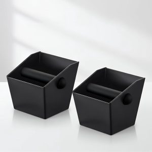 Set van 2 - uitklopbak koffie - Koffiedikbak - Espresso-afklopbakken - Afklopbakken voor koffiedik (4,6 inch) - Met uitneembare afklopstang - Antislipbasis - Duurzame opvangbak voor koffiedik - Geschikt voor espressomachines
