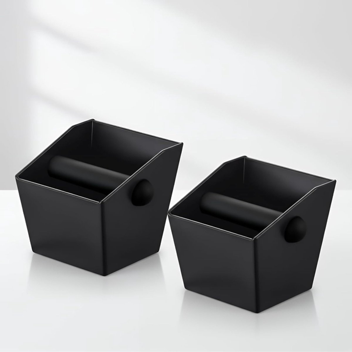Set van 2 - uitklopbak koffie - Koffiedikbak - Espresso-afklopbakken - Afklopbakken voor koffiedik (4,6 inch) - Met uitneembare afklopstang - Antislipbasis - Duurzame opvangbak voor koffiedik - Geschikt voor espressomachines
