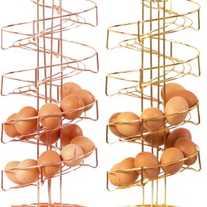 Yolko® Eierrek Bundel | Roségoud + Goud | Pasen - Eierhouder | Eiermand | Etagere | Draaibaar | inclusief eieropener, eierdopje en garde