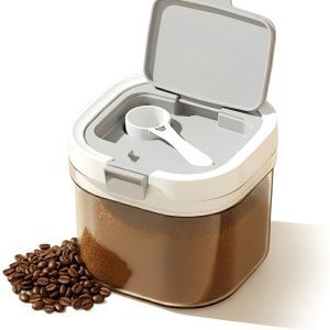 carmdering - Koffiecontainer - Suikercontainer - Luchtdichte Voorraadbus - 800 ml, ingebouwde maatlepel, luchtdicht en stapelbaar - Houdt droge ingredinten vers - BPA-vrij, vaatwasmachinebestendig - Perfect voor keuken en voorraadkast