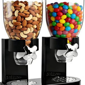 graan dispenser - Voedseldispenser - Keukengerei - Voedselpakket - Voorraadbus - 27 x 16 x 35 cm - Acryl - Zwart