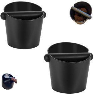 2 stuks - koffie klopbak - knock box - espressomachine accessoire - koffiedik bak - geluidsreducerend, barista tool - klopbak - antislip knock box - vaatwasbestendig - compacte koffie bak
