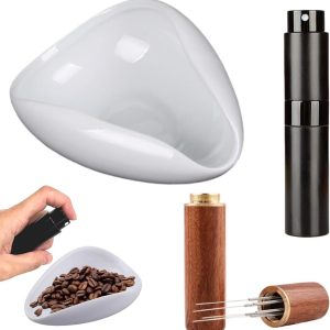 Allecto Plus - Koffiebonen Maatbeker Set met Koffiemolen en Espresso-roerder - 10 ml Doseerfles - Koffiefilter naald - Duurzaam Design - Thuis, Kantoor, Café - Anti-statisch - Uniek Ontwerp.