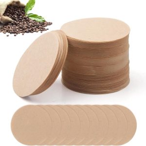 Allecto Plus - Koffiefilterpapier 300 stuks rond ongebleekt voor Aeropress koffie en espresso - Filterpapier geschikt voor Aeropress - Milieuvriendelijk.