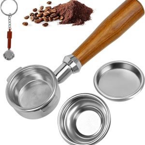 Bodemloze filterdragerset voor espressomachines - 58 mm, geschikt voor E61-groepskop - Ontworpen voor ECM, Rocket en meer - Espresso-accessoires