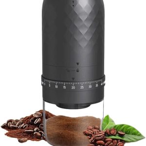 Elektrische Koffiemolen Draagbaar Met Molenstenen Inclusief Reinigingsborstel Tot Tien Kopjes Per Oplading Voor Espresso Reizen Camping En Thuisgebruik