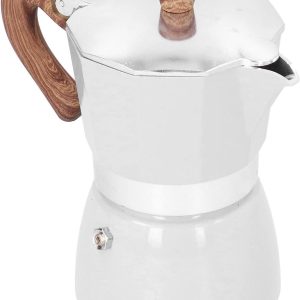 Espressomachine voor 3 kopjes, aluminium koffiezetapparaat met draagbare handgreep, geschikt voor camping en kantoor.