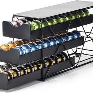 Famanu - Koffiepadhouder met meervoudige lades, praktische capsule-organizer voor keuken of kantoor