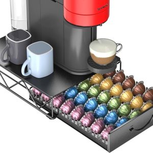 Famanu - Pod Houder Koffiecapsule Houders, Capsules Lade Opslag Koffiemachine Stand - 20 Capsule Capaciteit, Zwart