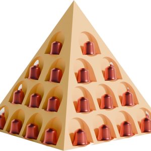 Fiastra Pyramid capsulehouder geschikt voor Nespresso capsules - capsule dispenser - koffiecup houder - geel - 18 x 18 x 16 cm