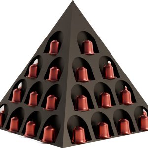 Fiastra Pyramid capsulehouder geschikt voor Nespresso capsules - capsule dispenser - koffiecup houder - zwart - 18 x 18 x 16 cm