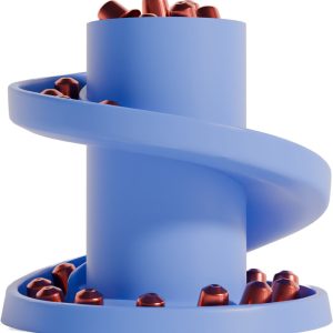 Fiastra Spiral capsulehouder geschikt voor Nespresso capsules - capsule dispenser - koffiecup houder - blauw - 15 x 15 x 17 cm