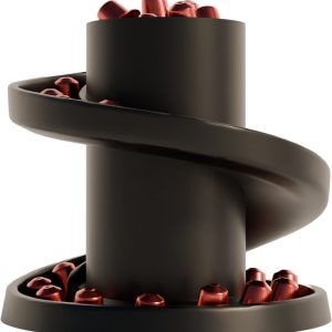 Fiastra Spiral capsulehouder geschikt voor Nespresso capsules - capsule dispenser - koffiecup houder - zwart - 15 x 15 x 17 cm
