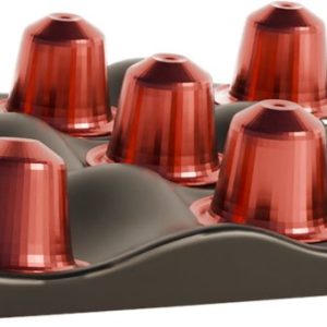 Fiastra Wavy capsulehouder geschikt voor Nespresso capsules - capsule dispenser - koffiecup houder - zwart - 24 x 18 x 3 cm