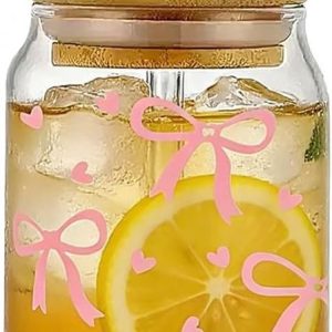 Glas met deksel en rietje - 16 oz Tumbler voor Ijskoffie, Smoothies en Cocktails met Esthetisch Design