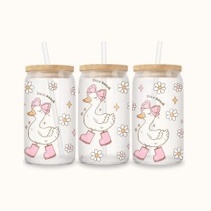 Glazen drinkbeker - IJskoffie beker - Glass Can - Silly Goose