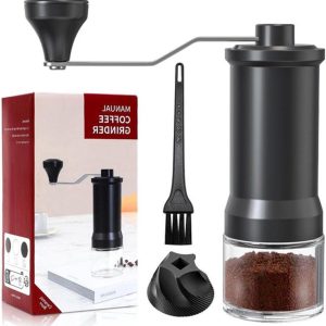 Handmatige Roestvrijstalen Koffiemolen met Verstelbare Keramische Kegelmolen - Voor Aeropress, Espresso, Pour Over, French Press en Moka-Kannetje