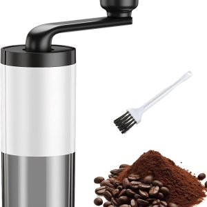 Handmatige koffiemolen, draagbare koffiemolen, handgemaakte koffiemolen van keramiek, draagbare kleine koffiemolen met borstel, voor reizen, camping, kantoor, espresso, pour over