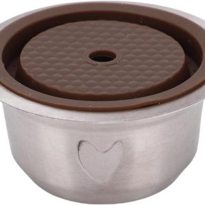 Herbruikbare koffiecapsules van roestvrijstaal voor espressomachines met borstel - 150 ml