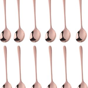 House of Husk® Koffielepel Set - Theelepel - Koffielepeltjes - Espresso Lepeltjes - RVS - 12cm - 12 Stuks - Rose Goud