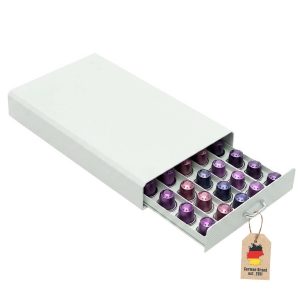 Intirilife Opberglade voor 50 koffiecapsules geschikt voor Nespresso-capsules Koffiecapsulehouder