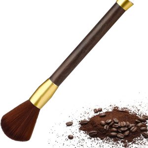 Koffieborstel, 17*2,7 cm, reinigingsborstel voor koffiemachines, reinigingsborstel voor koffieaccessoires, geschikt voor koffiemolens en espressomachines, gemaakt met veganistische borstelharen.