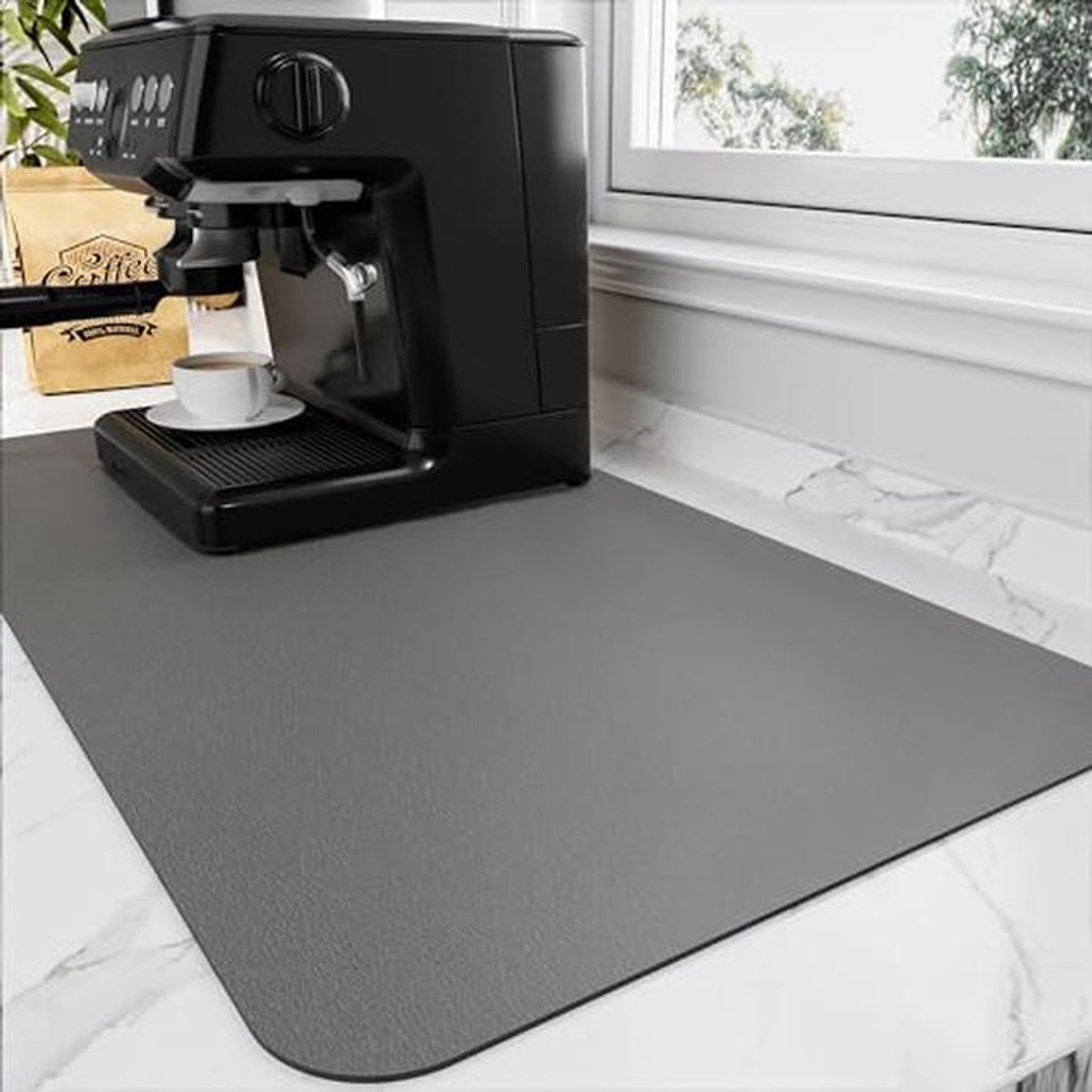 Koffiemat voor Werkbladen - Absorberende Afdruipmat voor Koffiezetapparaat en Espressomachine