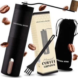 Koffiemolen handmatig met verstelbare keramische kegelmolen van 304 roestvrij staal, voor binnen en buiten, handmatige koffiemolen met kegelmolen, handmatige koffiemolen