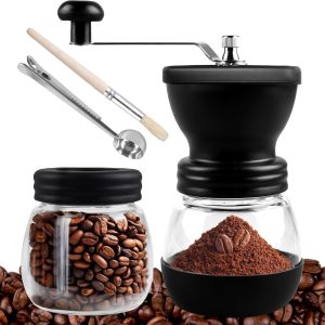Koffiemolen met keramische maalkern voor espresso, moka en French Press