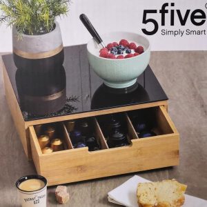 Luxe Capsulehouder voor koffiecups - Bamboe - Koffieapparaat stand met lade voor koffiecups - Stijlvolle koffiecupshouder