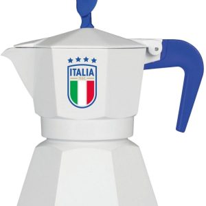 Moka pot Mokavit FIGC Wit - Italiaanse percolator 3 kopjes - Alternatief voor Bialetti - Voetbal editie