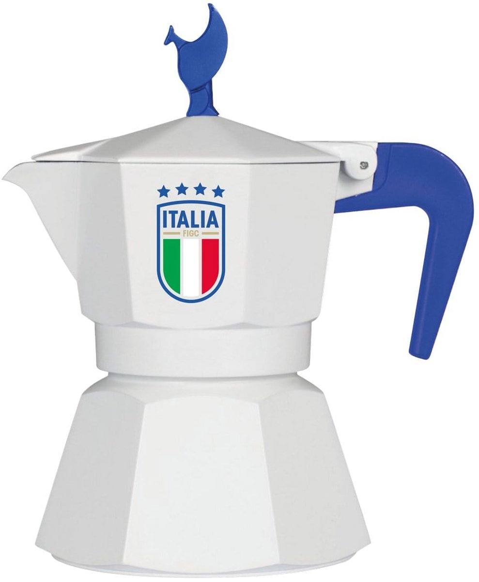 Moka pot Mokavit FIGC Wit - Italiaanse percolator 3 kopjes - Alternatief voor Bialetti - Voetbal editie