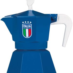 Moka pot Mokavit Italia FIGC Blauw - Italiaanse percolator 3 kopjes - Alternatief voor Bialetti - Voetbal editie