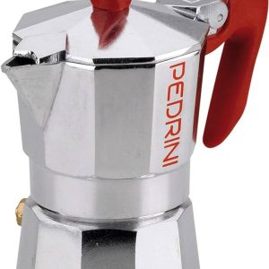 Pedrini Vintage Aluminium Espressomachine Geel 6 Kopjes