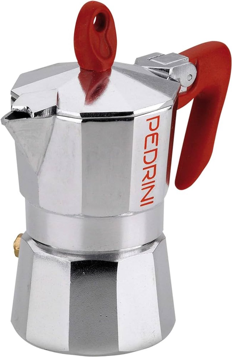 Pedrini Vintage Aluminium Espressomachine Geel 6 Kopjes
